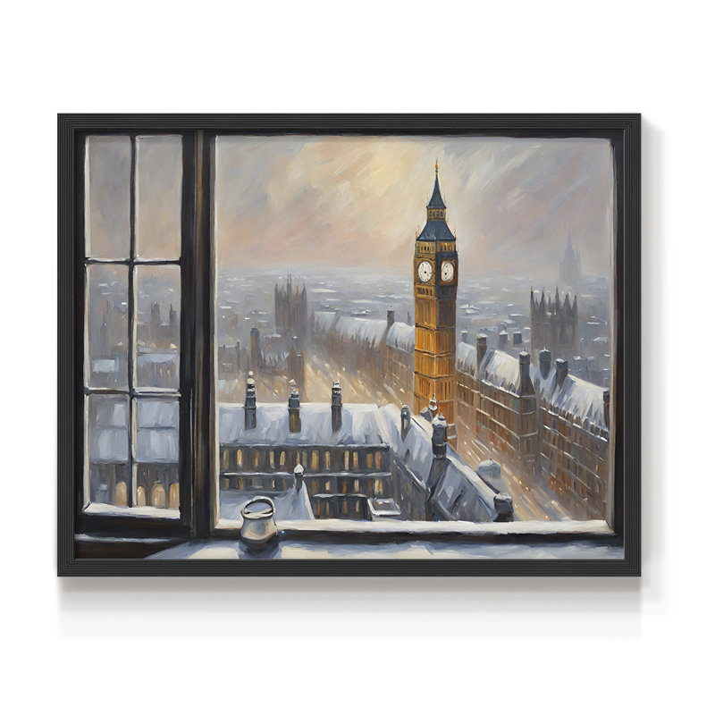 Paysages rétro-ICI-impression encadrée - réaménageable, H 11 po x l 14 po, Noir