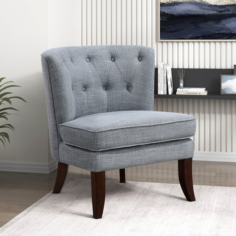 Fauteuil d'appoint contemporain capitonné à boutons