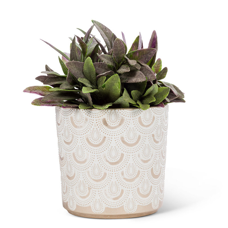 Wagner Ceramic Cachepot, 6" H x 6" W x 6" D
