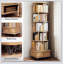 Bibliothèque rotative à 6 niveaux avec tablettes pivotantes à 360 ° avec roulettes et tiroir pour petits espaces-130603107-130603109