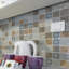 Toscana Patchwork 12 in. x 12 in. Glossy Glass Mosaic Wall Tile