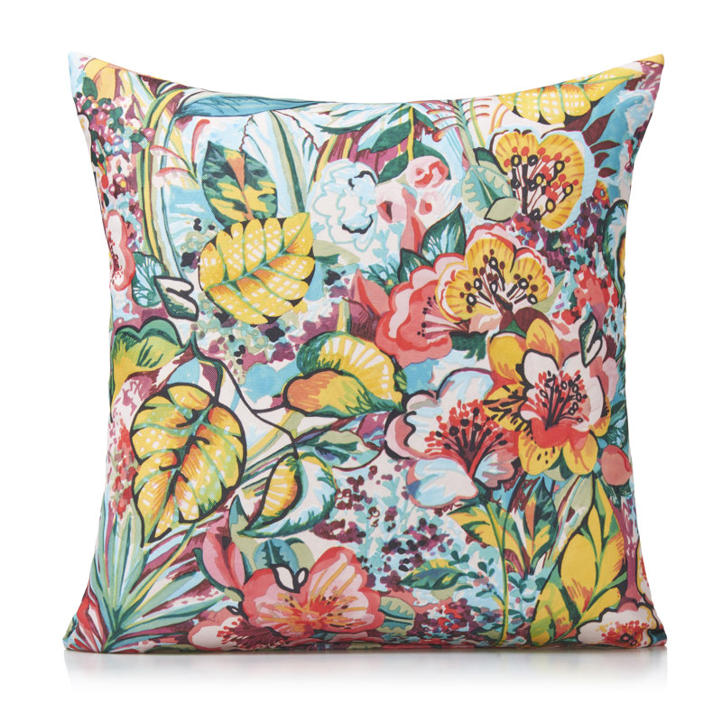 Adreonna Floral Square Cushion Cover, 55cm H x 55cm W x 1cm D