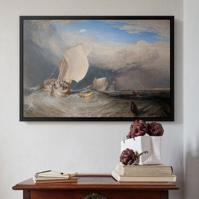 Bateaux de pêche avec des hucksters marchant pour le poisson, 1837-1838-J.M.W. Toile tendue avec châssis Turner