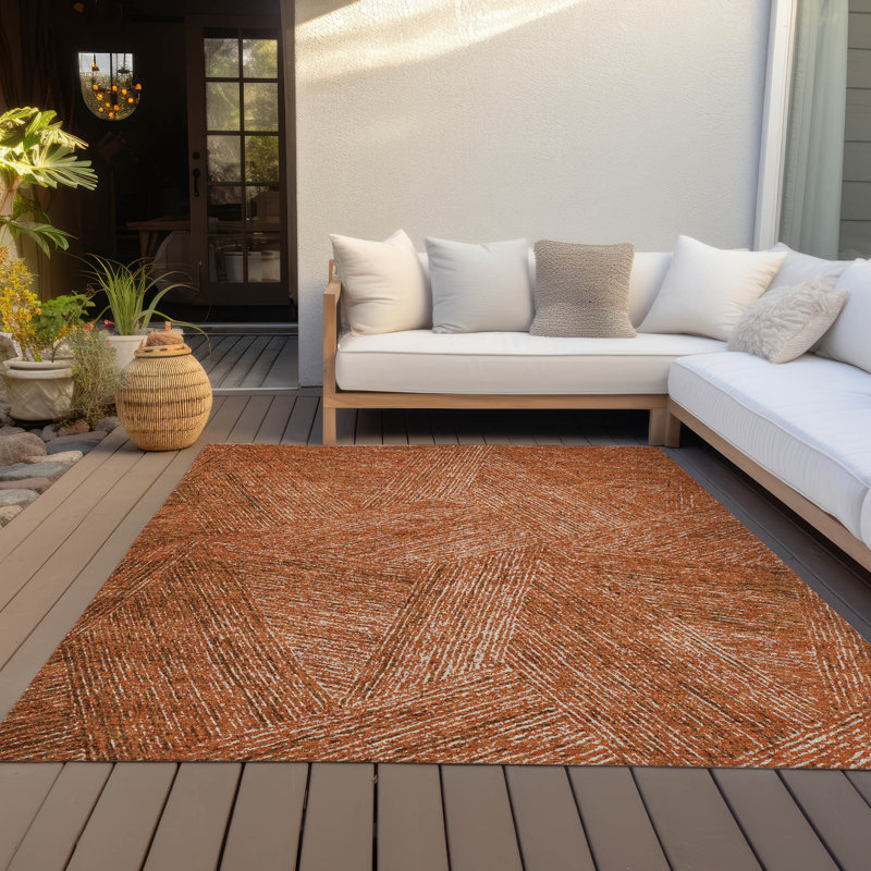 Tapis intérieur / extérieur orange Terra , 5 pi x 7 pi 6 po