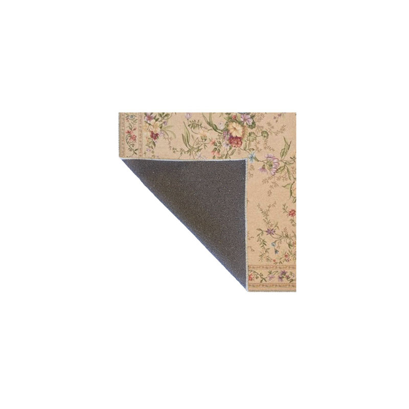 Tapis crème à motif tissé lavable à la machine, Sous-tapis rectangulaire de 3 pi 3 po x 4 pi 11 po