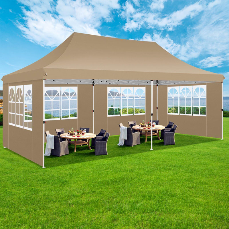 4 Removable Sides, Waterproof Garden Gazebo with Upgraded Metal Frame, UV 50+ 51 Ft. W x 26 Ft. D Aluminum Pop-Up Canopy