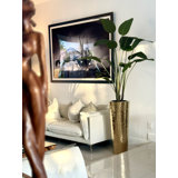 Faux Bird Of Paradise Tree in Metal Planter