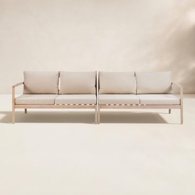 Amina 54'' Acacia Outdoor Loveseat