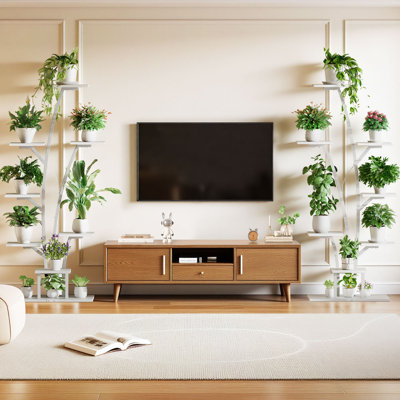 63.39'' Plant Stand With Grow Lights, 8 Tiered Metal Plant Shelf