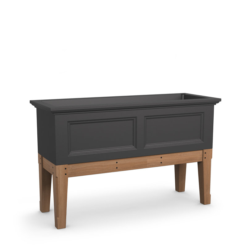 Boîte à fleurs en résine avec réservoir d'eau Arvester, 30'' H x 24'' W x 24'' D, Gris graphite