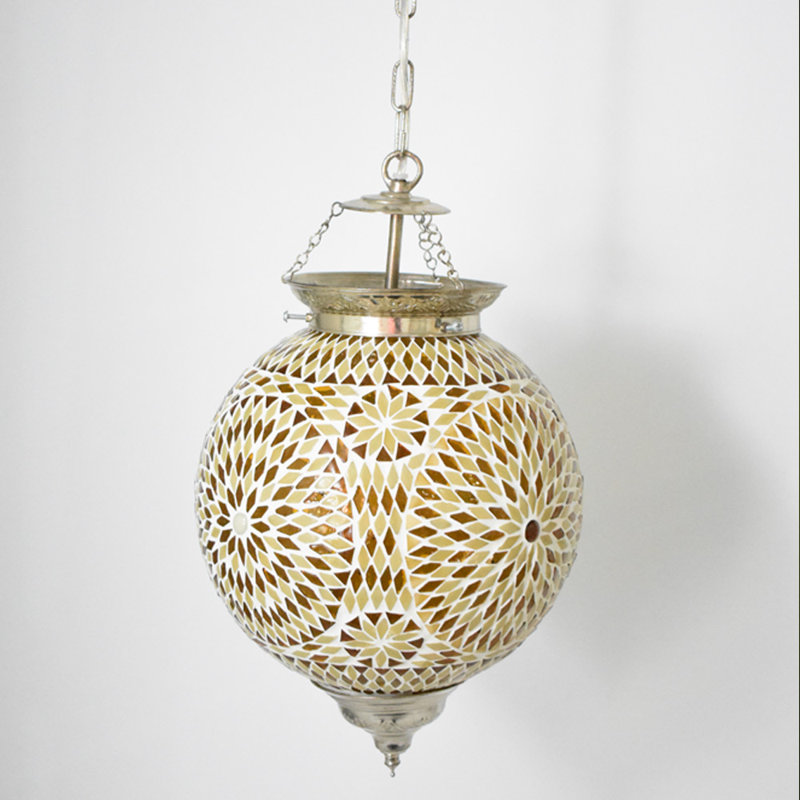 Charron 1 - Light Gold Sphere Pendant, Brown/Beige