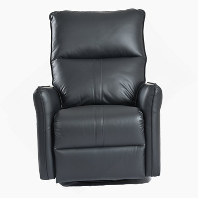 Power Swivel Rocker Recliner Chair For Adults, 270° Swivel Rocking Recliner Chair,Electric Small Recliners For Small Spaces, Single Sofa Recliner For Living Room, Bedroom,RV (Black PU)