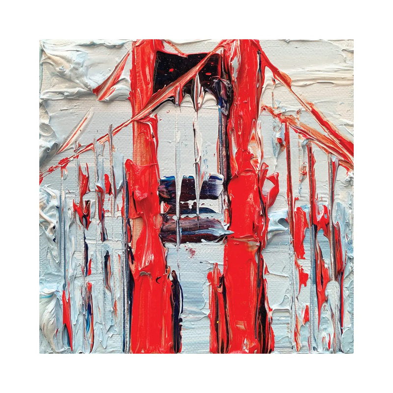 Golden Gate Abstraction by Lisa Elley - Wrapped Canvas Painting, 30.48 cm H x 30.48 cm W