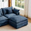 Modular Sectional Sofa, Upholstered Couch For Living Room, 3-Seater Couch With Movable Ottoman-388292369
