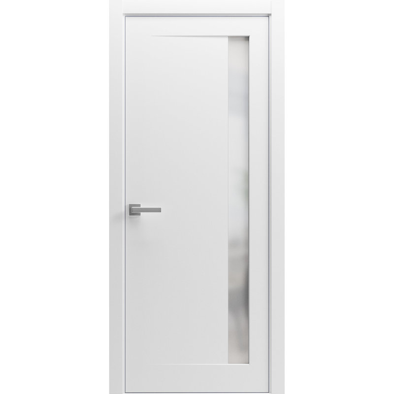 Porte intérieure moderne en bois avec quincaillerie | Planum 0660 | Garnitures à panneau simple | Salle de bain