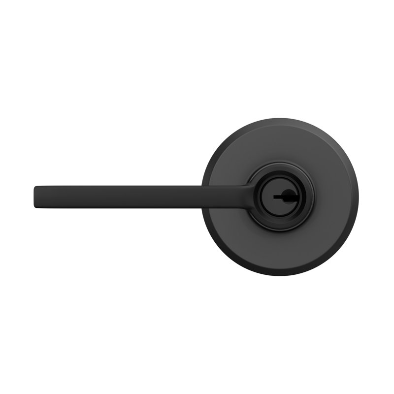 F Series Latitude Keyed Entry Leverset with Greyson Rosette, Matte Black, Keyed Alike, Yes