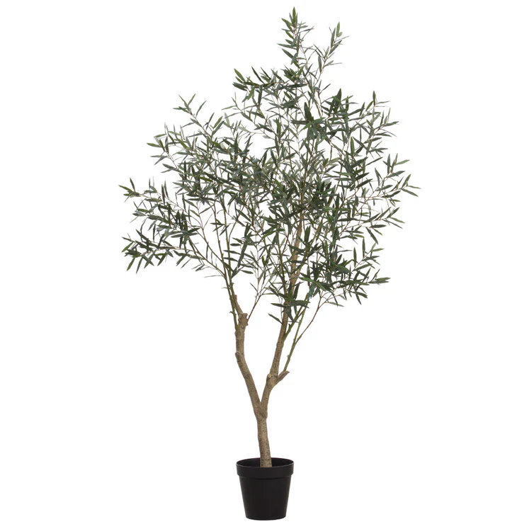 Arbre à feuilles artificiel 94 po en pot en plastique