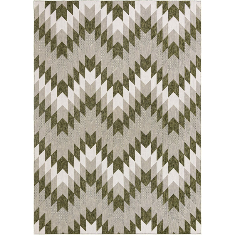 Aucun tapis Nykeia de couleur verte, Rectangle 10 pi x 14 pi 1 po