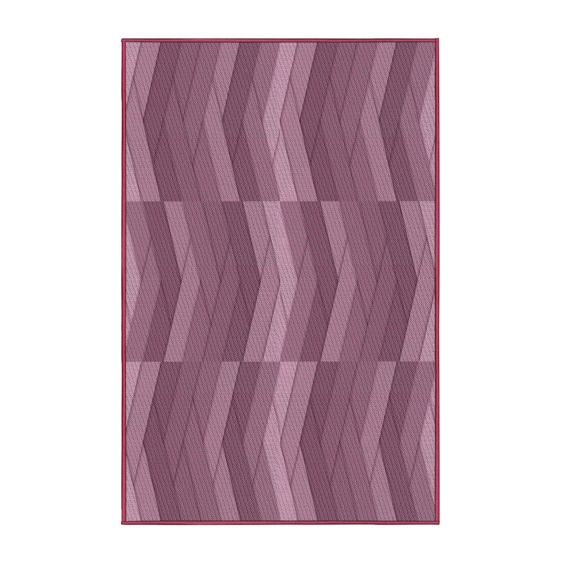 Tapis rose à motif de chevrons Kluesner, Rectangle 7 pi x 9 pi
