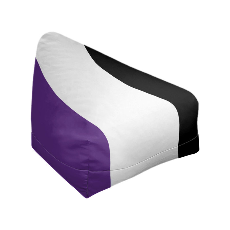 Sacramento Bean Bag Chair & Lounger, Purple/White/Black, 27" x 27" x 30"