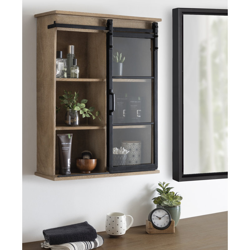 Buffet décoratif 1 porte Menekse, Brun rustique