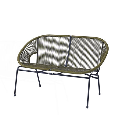 Patio Loveseat With Modern Hammock Weave