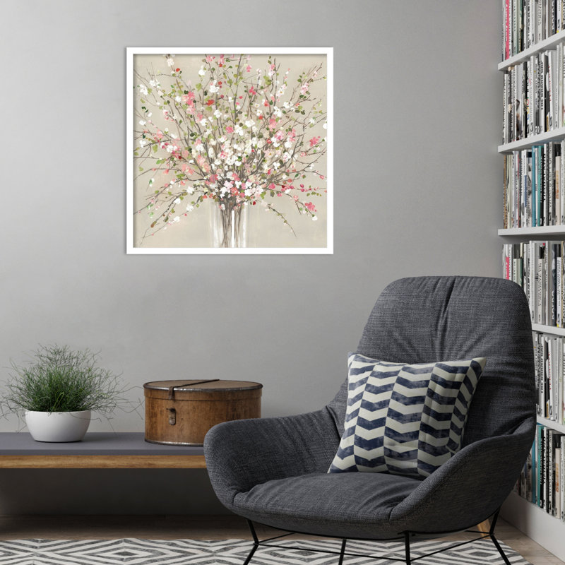 «Peach Blossom Bouquet» par Asia Jensen, impression sur bois encadrée, H 25 po x l 25 po