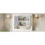 Armoire de salle de bain 35 pouces avec miroir, armoire à pharmacie murale avec tablette ouverte, armoire de rangement avec porte à miroir