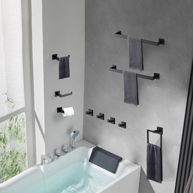 10 - Piece Bathroom Hardware Set, Matte Black