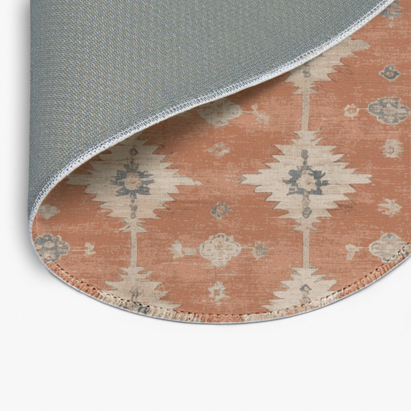Tapis intérieur et extérieur brun Overdyed, Rond 5 pi