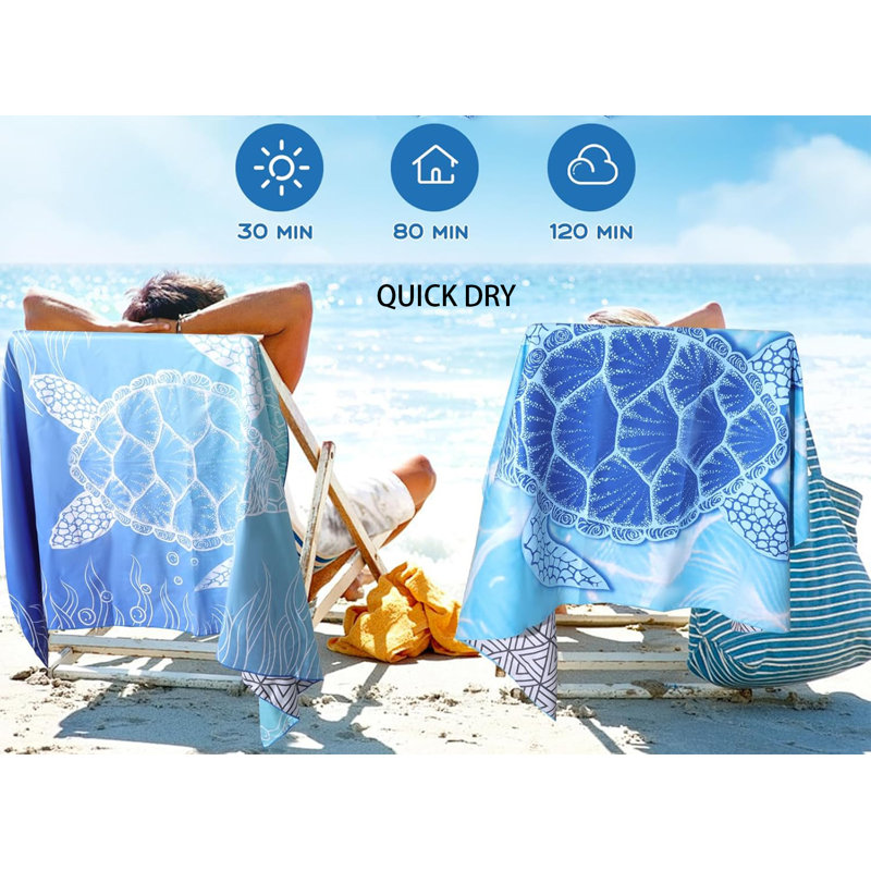 Beach Towel, Stripe Blue and Grey