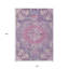 Tapis d'intérieur lavable à motif floral 10 pi x 14 pi mauve
