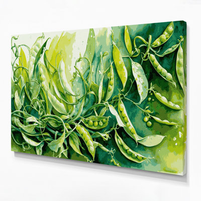 Art sur toile, légumes, pois mange-tout, vert