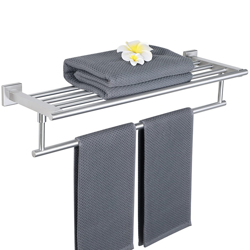 Wall Mounted Required Towel Rack, Brushed Nickel, 5" H x 24" W x 7.82" D