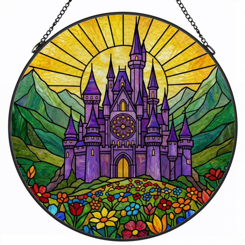 Panneau de vitrail 12 "H Garden Garden, H 12 po x l 12 po