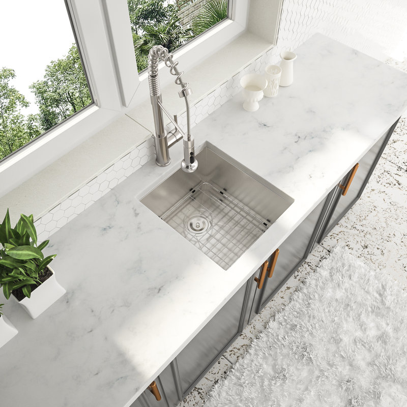 15'' x 17" Undermount Single Bowl Stainless Steel Bar Kitchen Sink