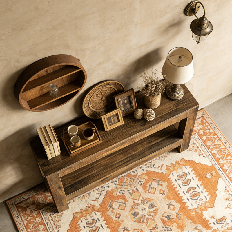 Farmhouse 2-Tier Entryway Sofa Table