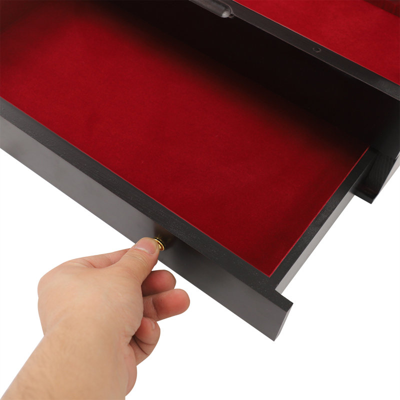 Wooden Silverware Storage Box With Handle