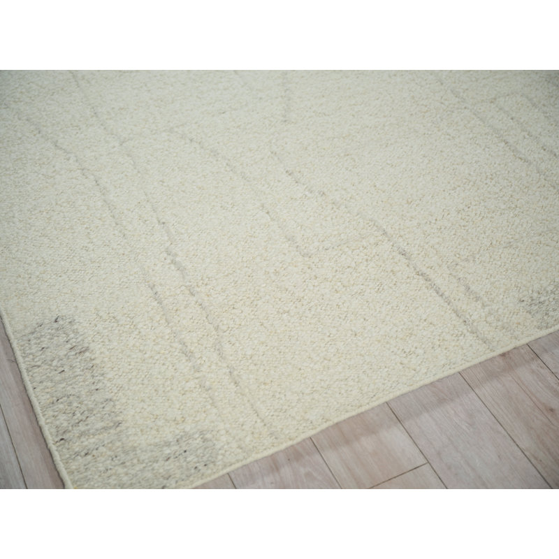 Kokomo Flatweave Wool Area Rug in Silver, Rectangle 10' x 14'