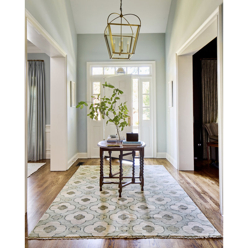 Hand Knotted Wool Floral Area Rug, Rectangle 8' x 10'