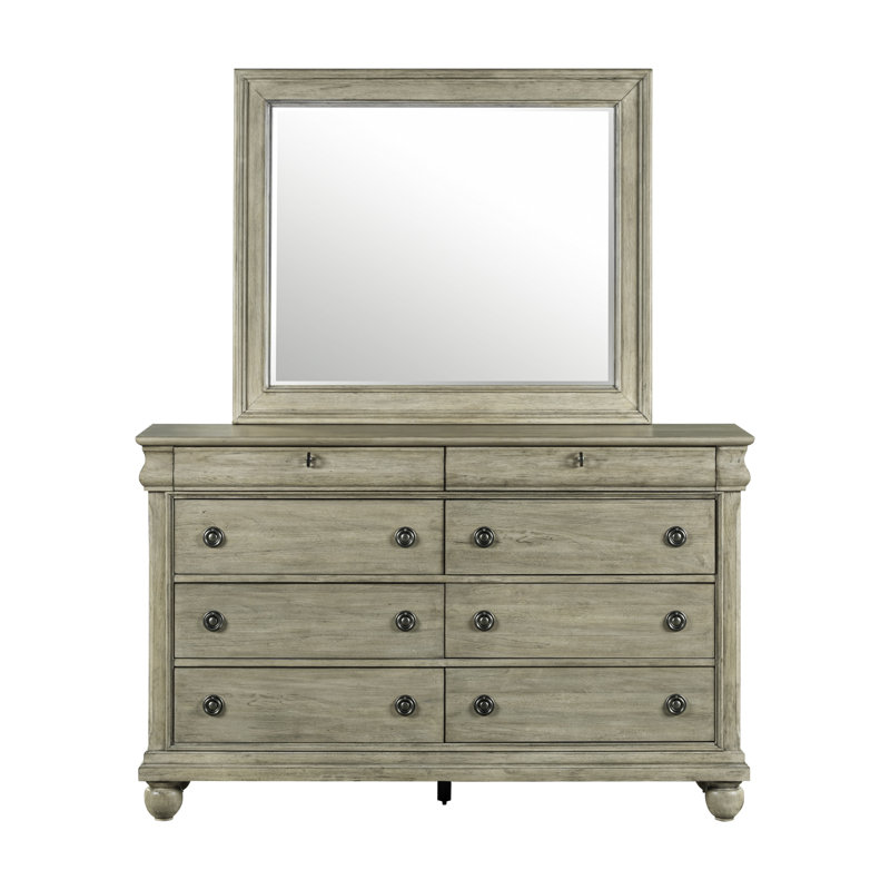 Lenny Dresser & Mirror Set, Tan