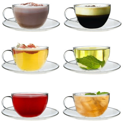 Glass Cappuccino Cup and Saucer