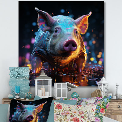 «Digital Delight Night Hog», reproduction d'art sur toile