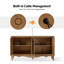 Buffet transitionnel de 58 po à 4 portes avec gestion des câbles et tablettes réglables Agnes-2069661546