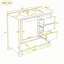 Meuble-lavabo autoportant avec lavabo en céramique, armoire à porte coulissante, tiroirs à fermeture en douceur et tablette ouverte