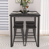 Whipton 4-Person Modern Counter Height Dining Table Set Bar Dining Table with 4 Stools