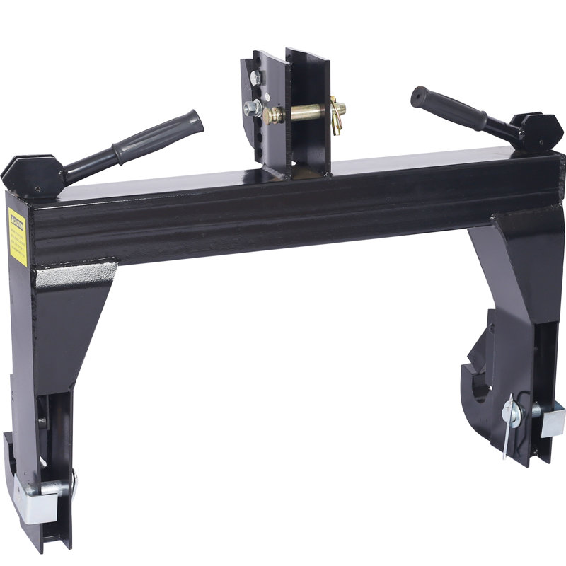 Attelage rapide pour tracteur, acier allié, monobloc, attelage 3 points, noir, capacité de 1360 kg pour une fixation facile des outils