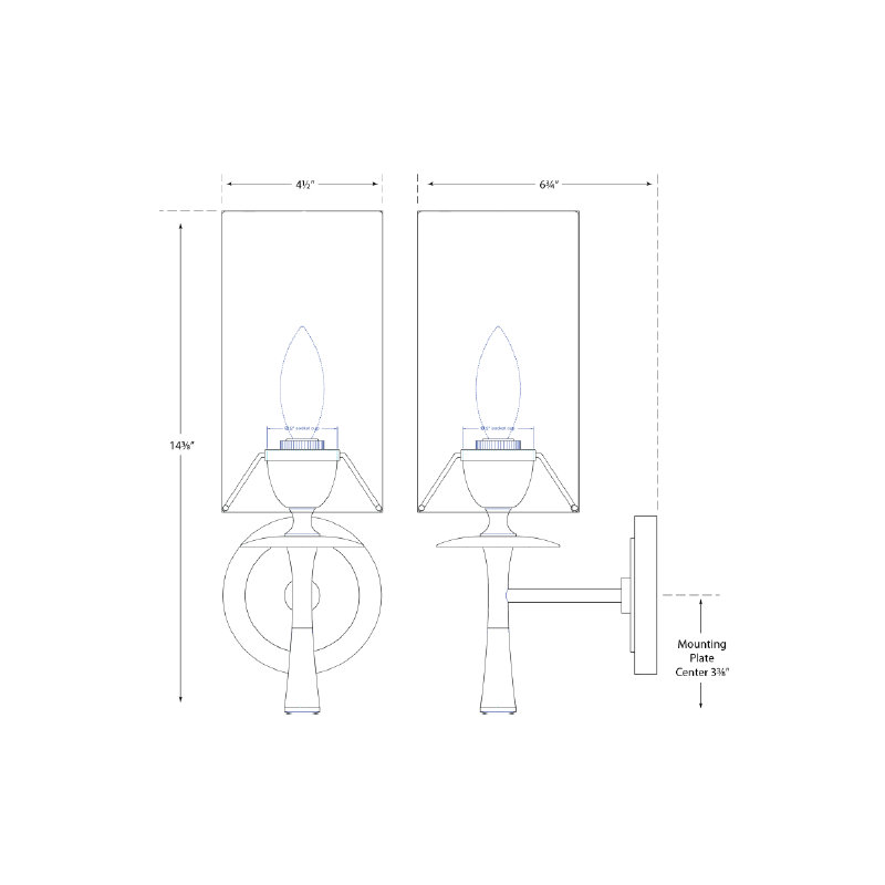 AERIN Drunmore Single Sconce, Polished Nickel/Clear