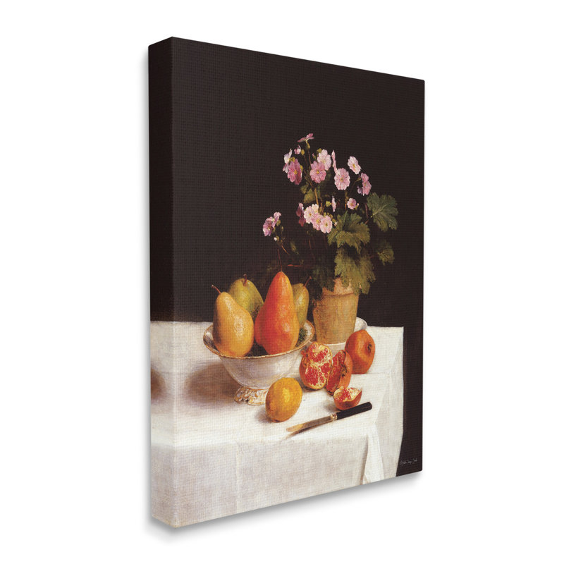 «Fruit & Bouquet Still Life Wrarap Canvas» par Stellar Design Studio sur toile, H 30 po x l 24 po