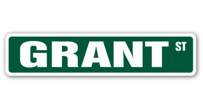 Grant Street Sign Heavy Duty Plastic 4" X 18"